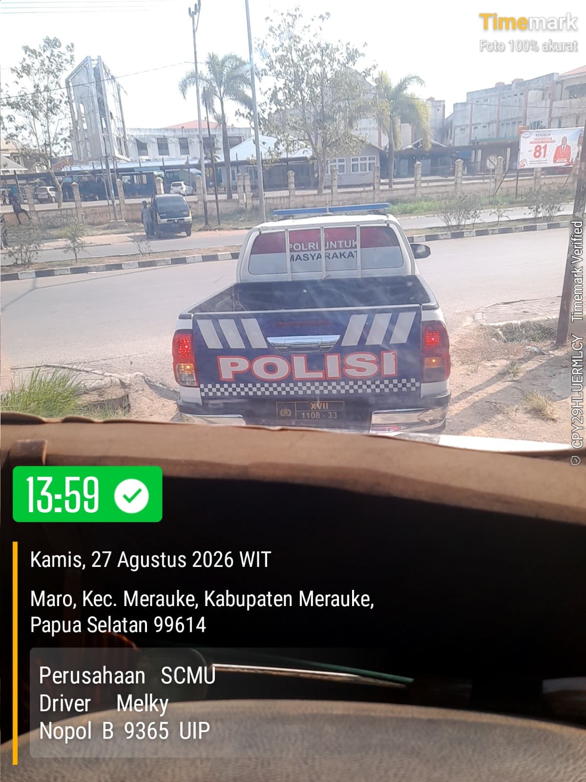 Dokumentasi kondisi perjalanan armada di kawasan perkotaan